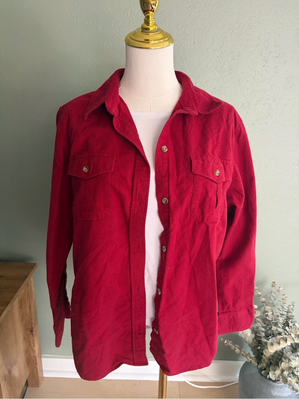 L.L. Bean Crimson Button-Up flannel shirt